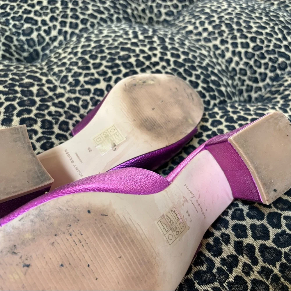 Kurt Geiger London Olive Embellished
Eye Block Heel Slide Sandals 8.5 Fuchsia - Picture 8 of 8